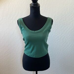 Green ribbed top